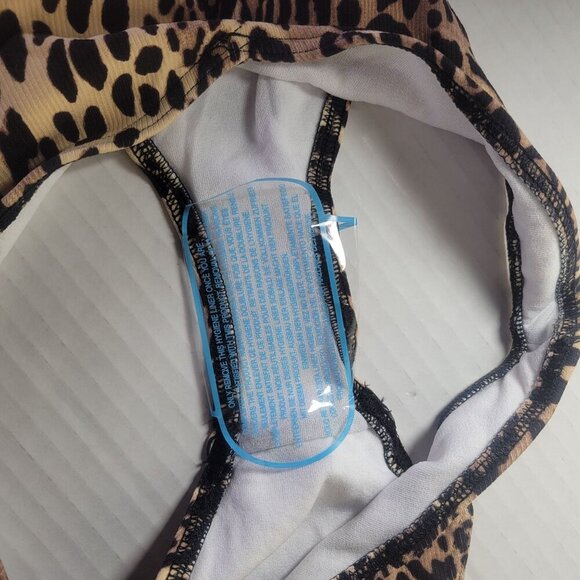 ASOS Design Leopard Print Swimwear Beachwear High Cut Bikini Bottoms Size US 8 - Picture 3 of 5